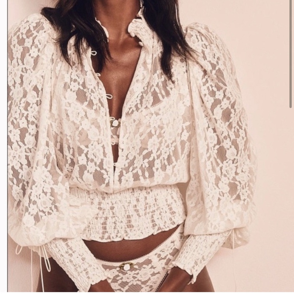 For Love & Lemons Violetta Lace Top size Small